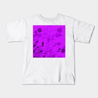 Special Floral Art Purple Black Kids T-Shirt